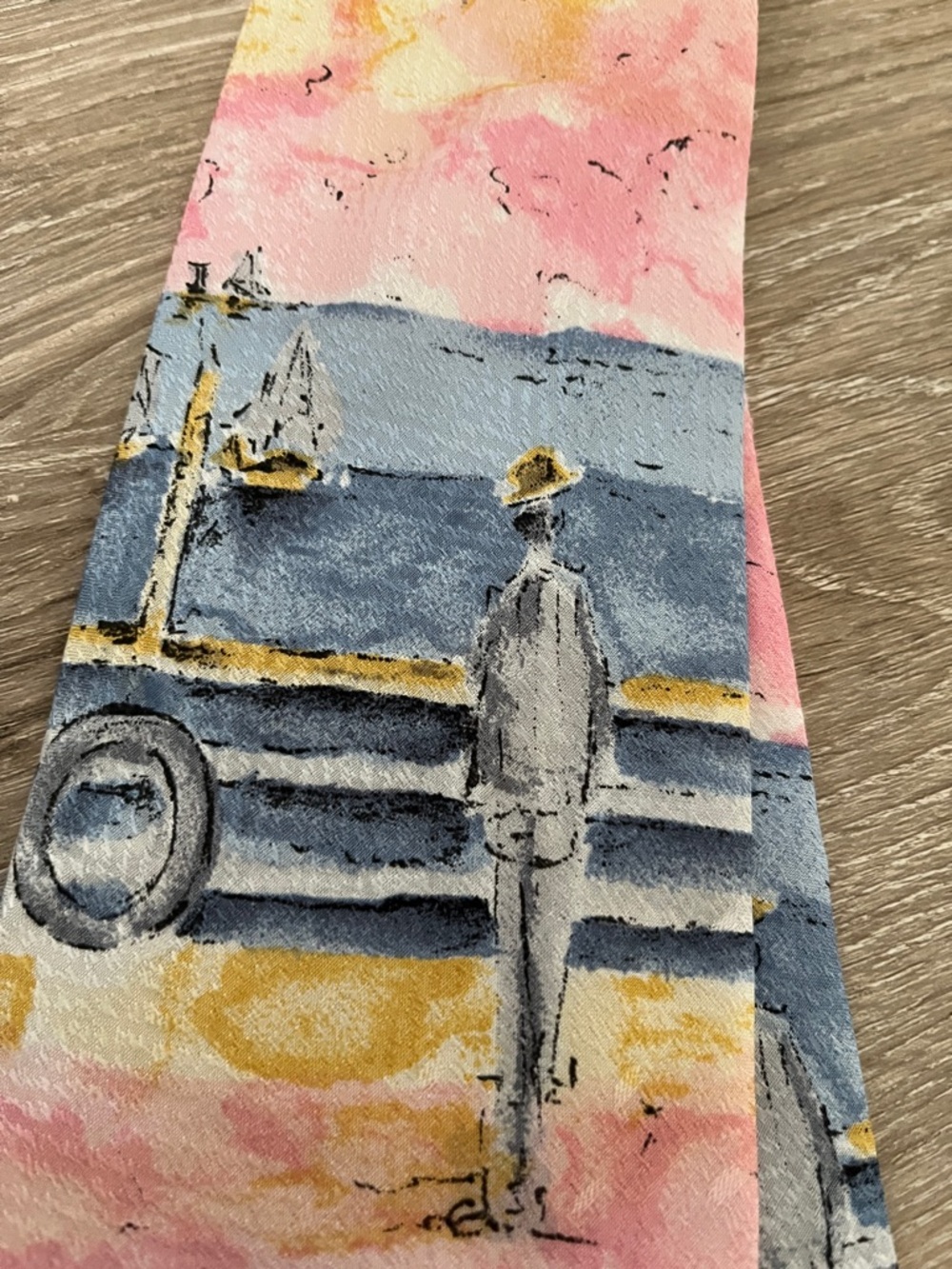 Countess Mara Vintage Scenic Silk Necktie - New Condition - Picture 4 of 4